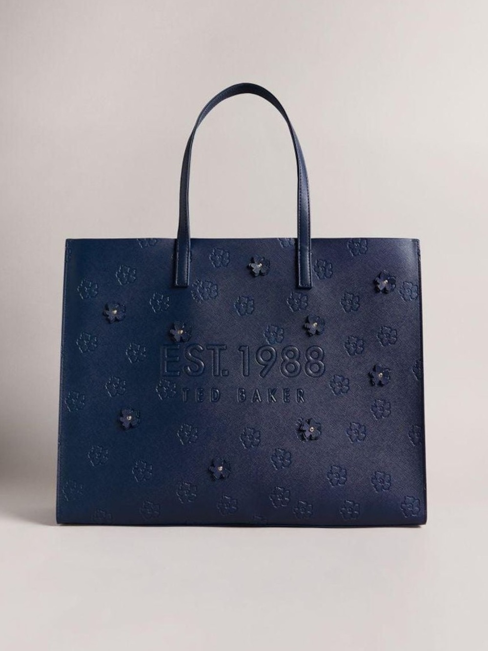 Ted Baker Fleurcon Applique bag in navy blue, XL
